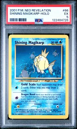 Pokemon Card Shining Magikarp 66/64 Neo Revelation 2001 PSA 5 EX - Image 1
