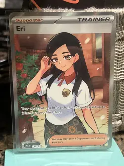 Pokemon TCG Prismatic Evolutions Eri Full Art Trainer Ultra Rare Card 136/131 - Image 1