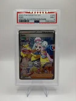Iono Special Illustration Rate Paldea Evolved SIR Pokemon TCG Card NM PSA 9 - Image 1