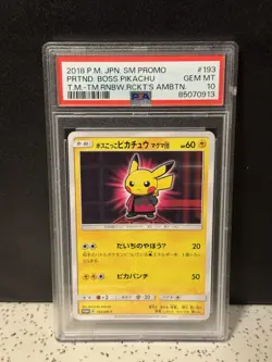 PSA 10 Pretend Boss Pikachu Team Magma 193/SM-P Promo 2018 Japanese Pokemon Card - Image 1
