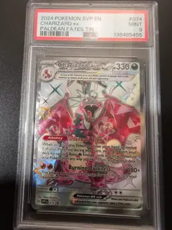 Pokemon TCG Charizard EX Paldean Fates Tin Promo Card SVP 074 PSA 9 - Image 1