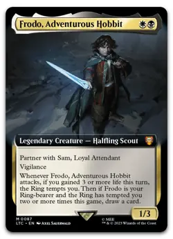 Frodo, Adventurous Hobbit (Extended Art) #87 NM Lord of the Rings LTC Magic MTG - Image 1