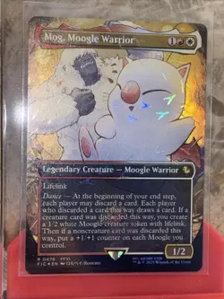Mog, Moogle Warrior (Borderless) (Chocobo Track Foil) Commander: Final... - Image 1