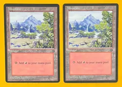 MTG MOUNTAIN (x2) Arena League (OldManMTG 011-638) - Image 1