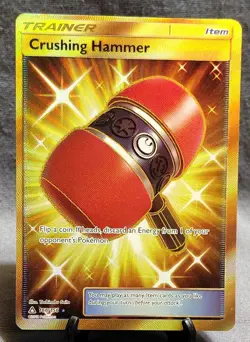 Pokemon Crushing Hammer 166/156 Gold Secret Ultra Prism Holo 2018 = NM - Image 1