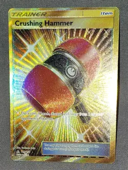 Pokemon Crushing Hammer 166/156 Gold Secret Ultra Prism Holo 2018 = NM - Image 2
