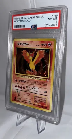 1997 Pokemon Japanese Fossil Moltres Holo #146 - PSA 8 NM-MT - Image 3