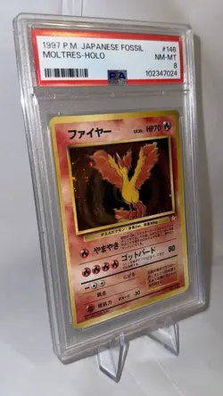 1997 Pokemon Japanese Fossil Moltres Holo #146 - PSA 8 NM-MT - Image 4
