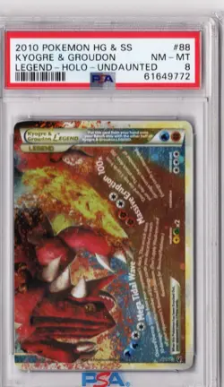 2010 Pokemon Kyogre & Groudon Legend Complete Undaunted Holo PSA 8 - Image 2
