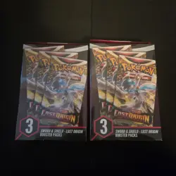 (2)Pokemon TCG Sword & Shield LOST ORIGIN 3 Booster Packs NEW SEALED LOT OF 2 - Image 1
