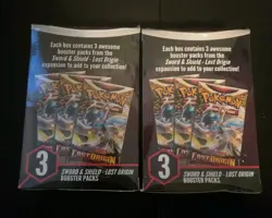 (2)Pokemon TCG Sword & Shield LOST ORIGIN 3 Booster Packs NEW SEALED LOT OF 2 - Image 2