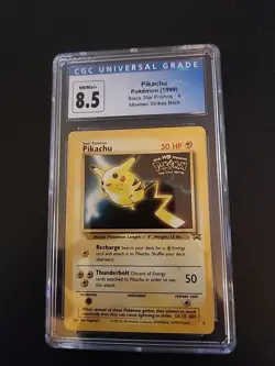1999 POKEMON PIKACHU BLACK STAR PROMOS MEWTWO STRIKES BACK #4 CGC 8.5 - Image 1