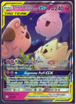 2019 POKEMON TOGEPI & CLEFFA & IGGLYBUFF GX 143/236 -COSMIC ECLIPSE -RARE-MINT - Image 1