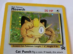 Pokemon Meowth Black Star Promo #10, SWIRL GB Stamped Holo, LP - Image 2