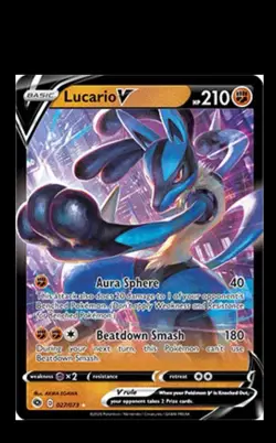 Pokemon TCG Lucario v Champion's Path Ultra Rare Holo Card 27/73 - Image 1