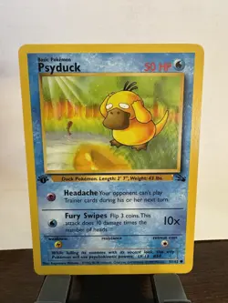 Pokemon TCG Psyduck Fossil 1st Edition Common Card 53/62 Lightly Played #5 - Image 1