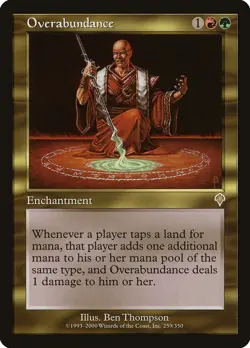 Overabundance Invasion HEAVILY PLD Red Green Rare MAGIC GATHERING CARD ABUGames - Image 1