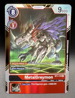 MetalGreymon BT1-114 SEC - Digimon Card - Image 3