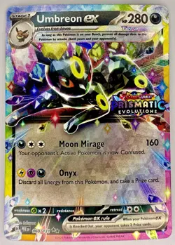 Pokemon TCG Prismatic Evolutions Umbreon EX Card 060/131 Stamped Promo ART - Image 1