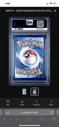 PSA 9 Squirtle IR 148/142 Stellar Crown 2023 Pokemon Mint! - Image 2