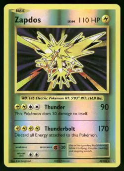 Zapdos 42/108 Holo Rare Reverse Holo NM Pokemon XY - Evolutions - Image 1