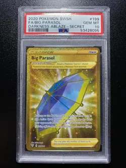 2020 Pokemon SWSH Darkness Ablaze Big Parasol #199/189 PSA 10 - Image 1