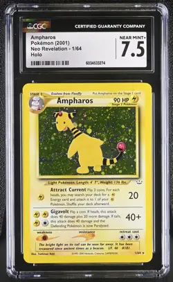 2001 Pokemon Neo Revelation Ampharos #1/64 CGC 7.5 - Image 1