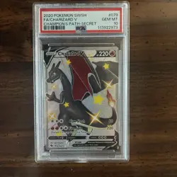 Pokemon Charizard V Champion's Path Secret Rare Full Art #079 PSA 10 Gem Mint - Image 1