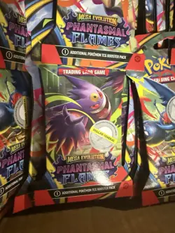 Tcg Pokemon Mega Evolution Phantasmal Flames Sleeved Booster Packs Sealed Lot 50 - Image 4