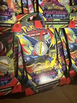 Tcg Pokemon Mega Evolution Phantasmal Flames Sleeved Booster Packs Sealed Lot 50 - Image 5