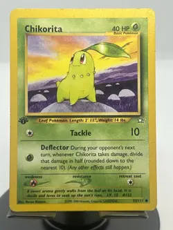 Pokemon TCG Chikorita 53/111 Neo Genesis 1st Edition Regular MP - Image 1