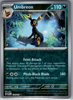 Umbreon 130/197 Reverse Holo SV03: Obsidian Flames - Pokemon Card - NM - Image 1