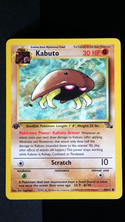 1st Edition Kabuto 50/62 Fossil Pokemon Card - NEAR MINT CONDITION! - Image 1
