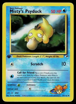 Pokemon Card - Misty's Psyduck Gym Heroes 54/132 Uncommon 1st Edition - Image 1