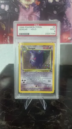 Pokemon Gengar Holo Rare #5 Fossil 1999 PSA 9 Mint Graded Card - Image 1