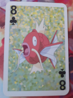Magikarp 8 of Clubs Pokemon 1999 Mini Green Deck Playing Cards 2.5x1.75in NM - Image 1