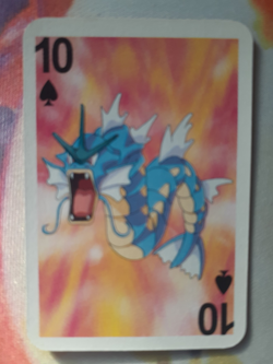 Gyarados 10 of Spades Pokemon 1999 Mini Red Deck Playing Cards 2.5x1.75in NM - Image 1