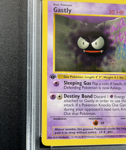 1999 Pokemon GASTLY Base Set 1ST EDITION Shadowless Non Holo Card 50/102 - PSA 9 - Image 3