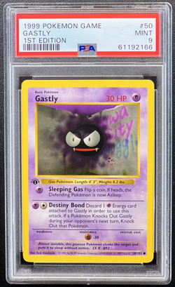 1999 Pokemon GASTLY Base Set 1ST EDITION Shadowless Non Holo Card 50/102 - PSA 9 - Image 4