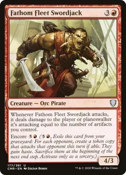 Fathom Fleet Swordjack 177 CMR Red Orc Pirate Encore 2020 MTG Boros Uncommon EN - Image 1