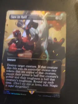 MTG FOIL Saw in Half (1755/3004) Secret Lair Drop Deadpool Rainbow Magic LP/NM - Image 1