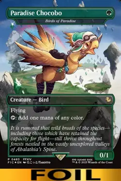 1x - Paradise Chocobo [Birds of Paradise] - BORDERLESS FOIL - Final Fantasy MTG - Image 1