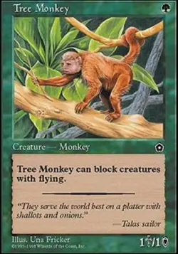 MTG Tree Monkey, Portal Second Age, Heavily Played, English - Image 1