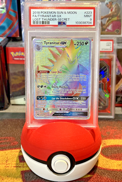 2018-Tyranitar GX-223/214 Sun & Moon Lost Thunder SR-PSA 9-Pokemon - Image 1