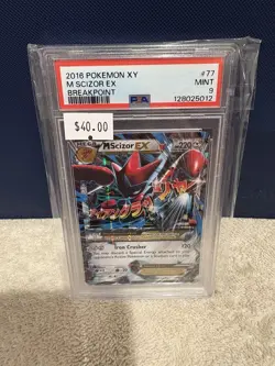 2016 Pokemon XY Breakpoint M Scizor EX 77/122 PSA 9 - Image 1
