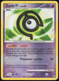 Carte Pokemon Zarbi C 67/130 Reverse Diamant et Perle Francais - Image 1