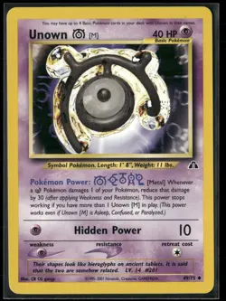Pokemon - Unown M 49/75 Neo Discovery LP - Image 1