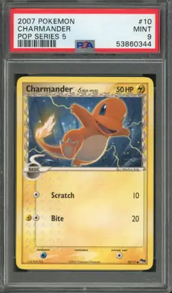 2007 Pokemon Organized Play Series 5 Charmander #10 PSA 9 - Image 1
