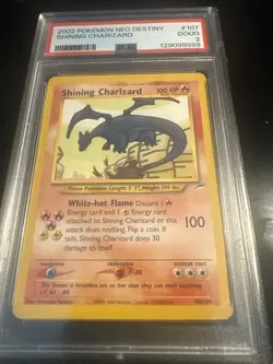 2002 Pokemon TCG Shining Charizard Neo Destiny Holo PSA 2 Good #107 - Image 4