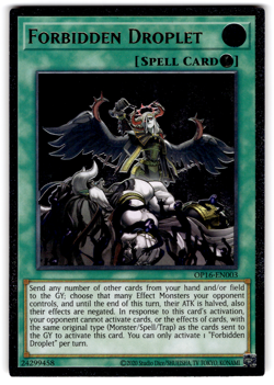YUGIOH FORBIDDEN DROPLET ULTIMATE RARE NM OP16-EN003 - Image 5